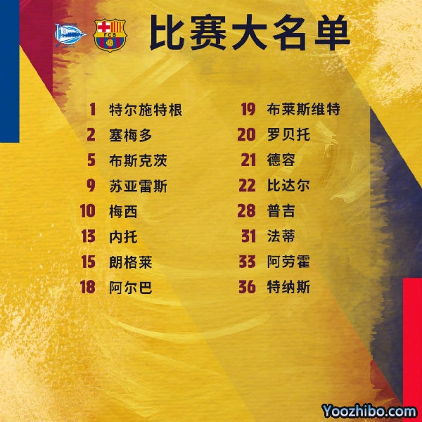 <a href=/zuqiu/suoyou/barcelona/ target=_blank class=infotextkey>巴萨</a>收官战vs阿拉维斯大名单