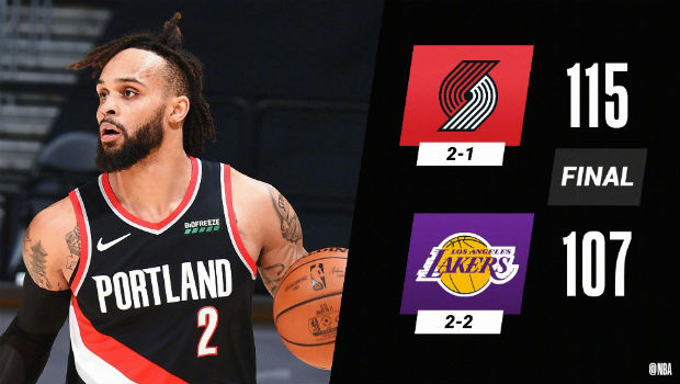 <a href=/lanqiu/suoyou/blazers/ target=_blank class=infotextkey>开拓者</a>115-107战胜<a href=/lanqiu/suoyou/lakers/ target=_blank class=infotextkey>湖人</a>