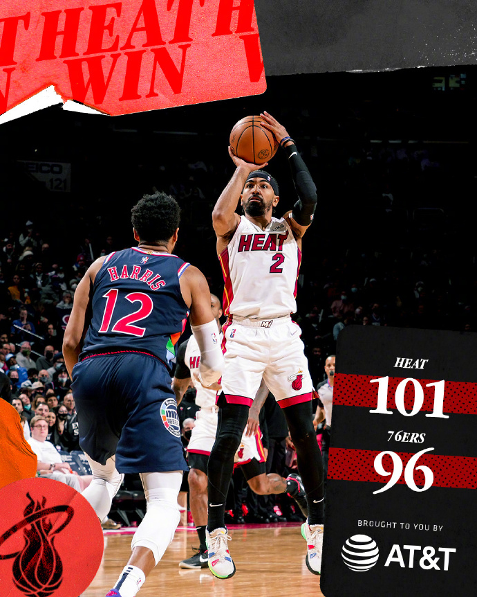 热火101-96击退76人 文森特26分&生涯新高 马克西27+5