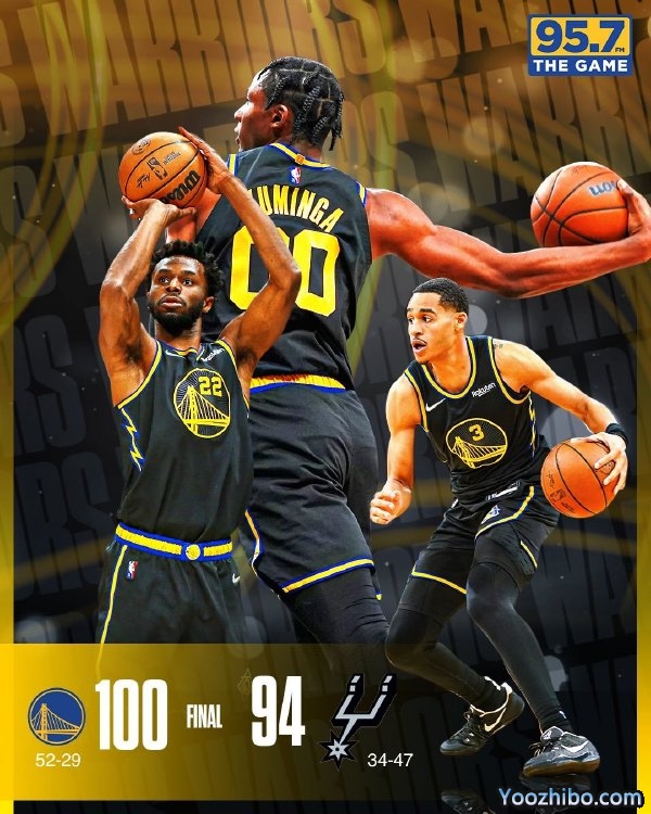 勇士100-94力克马刺 普尔18+8 库明加18分 沃克24+5