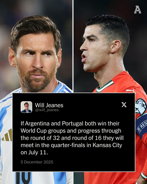 阿根廷葡萄牙若小组头名出线,<a href=/shijieqiuxing/zuqiuzhiboba/119.html target=_blank class=infotextkey>梅西</a>C罗1/4决赛将提前相遇